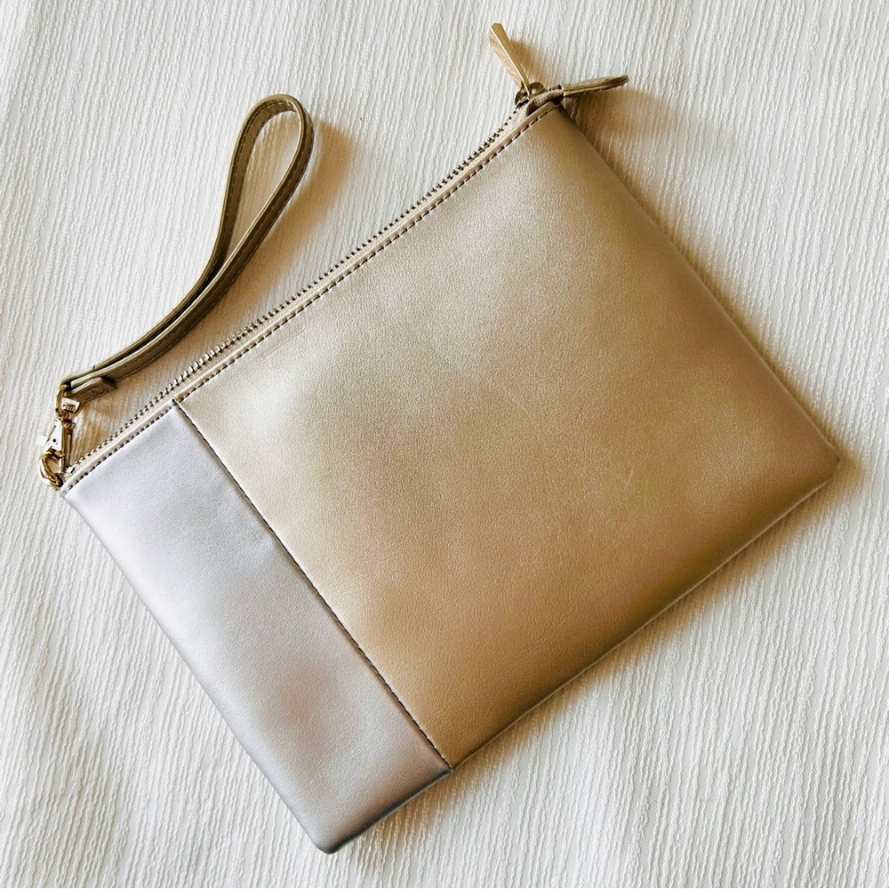 Danier Gold and Silver leather Clutch